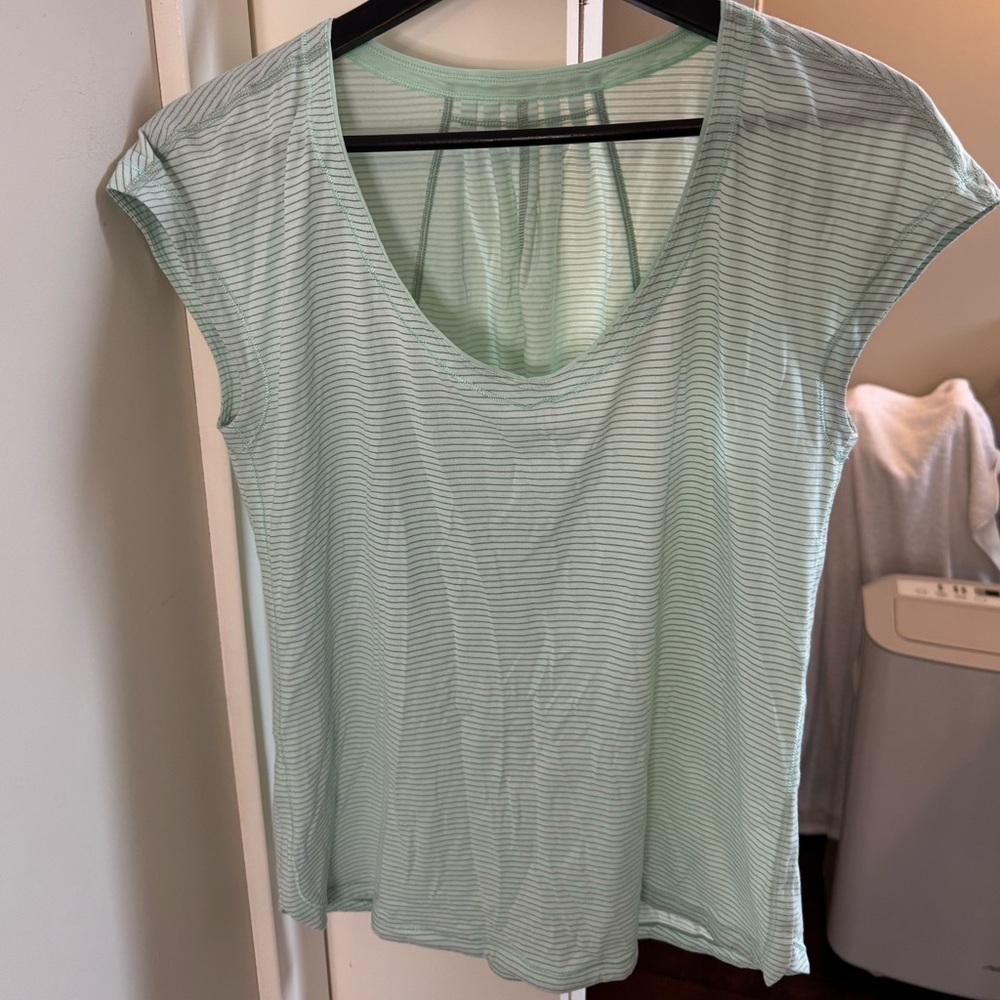 LULULEMON TRACK TEE/ Heathered fresh teal/fresh teal